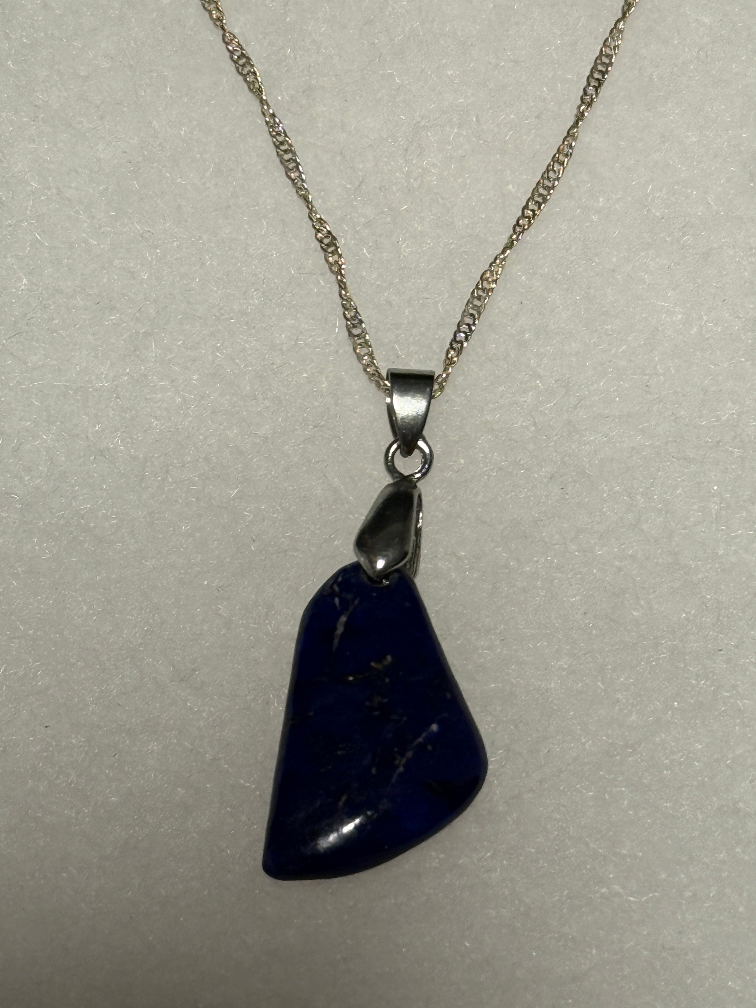 Offset Lapis Lazuli Triangle Pendant