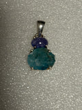 Two Stone Blue Apatite & Amethyst