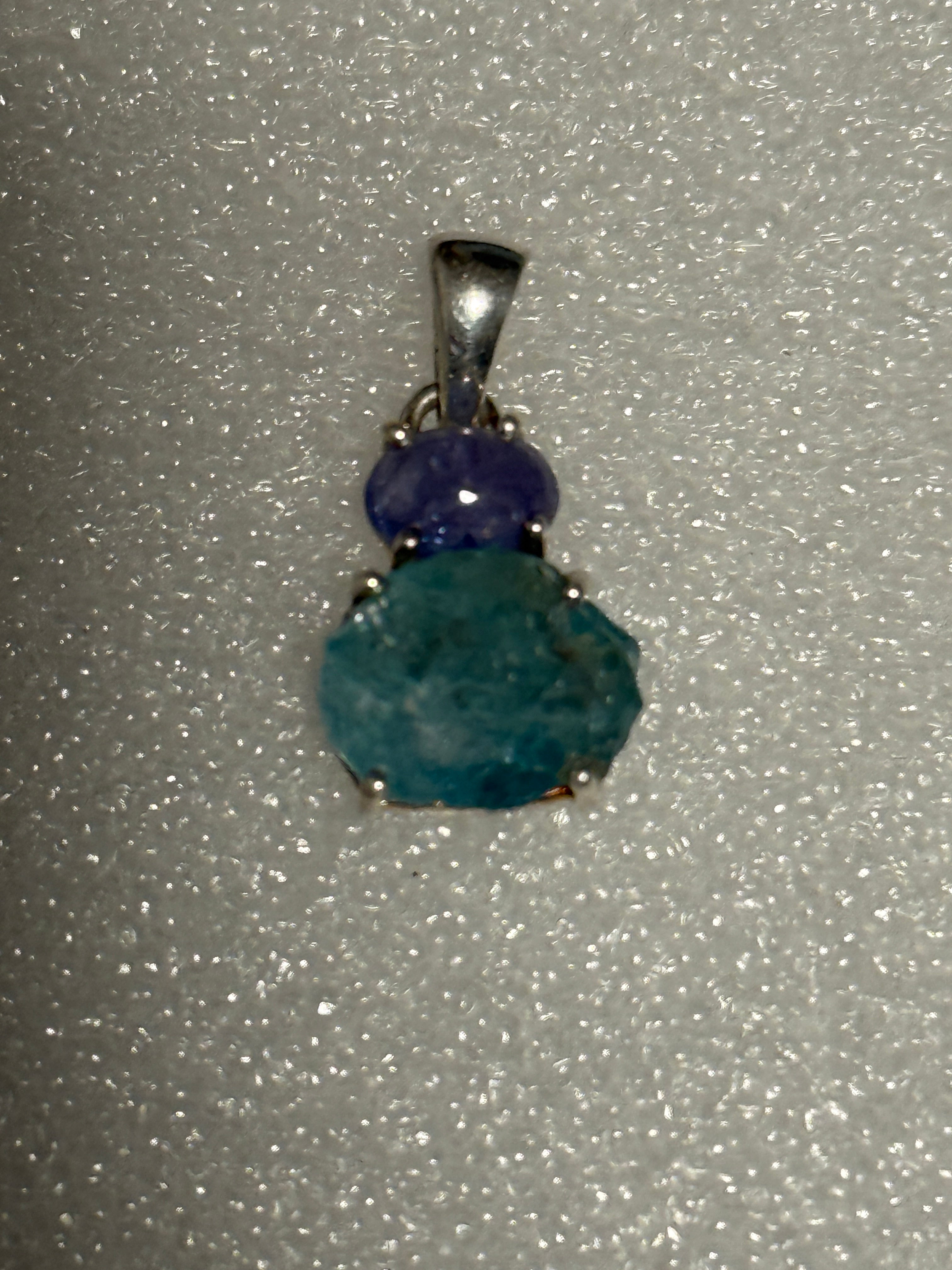 Two Stone Blue Apatite & Amethyst