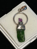 2 Stone Amethyst & Diopside Pendant