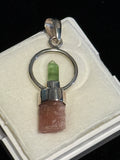 2 Stone Pink & Green Tourmaline Pendant