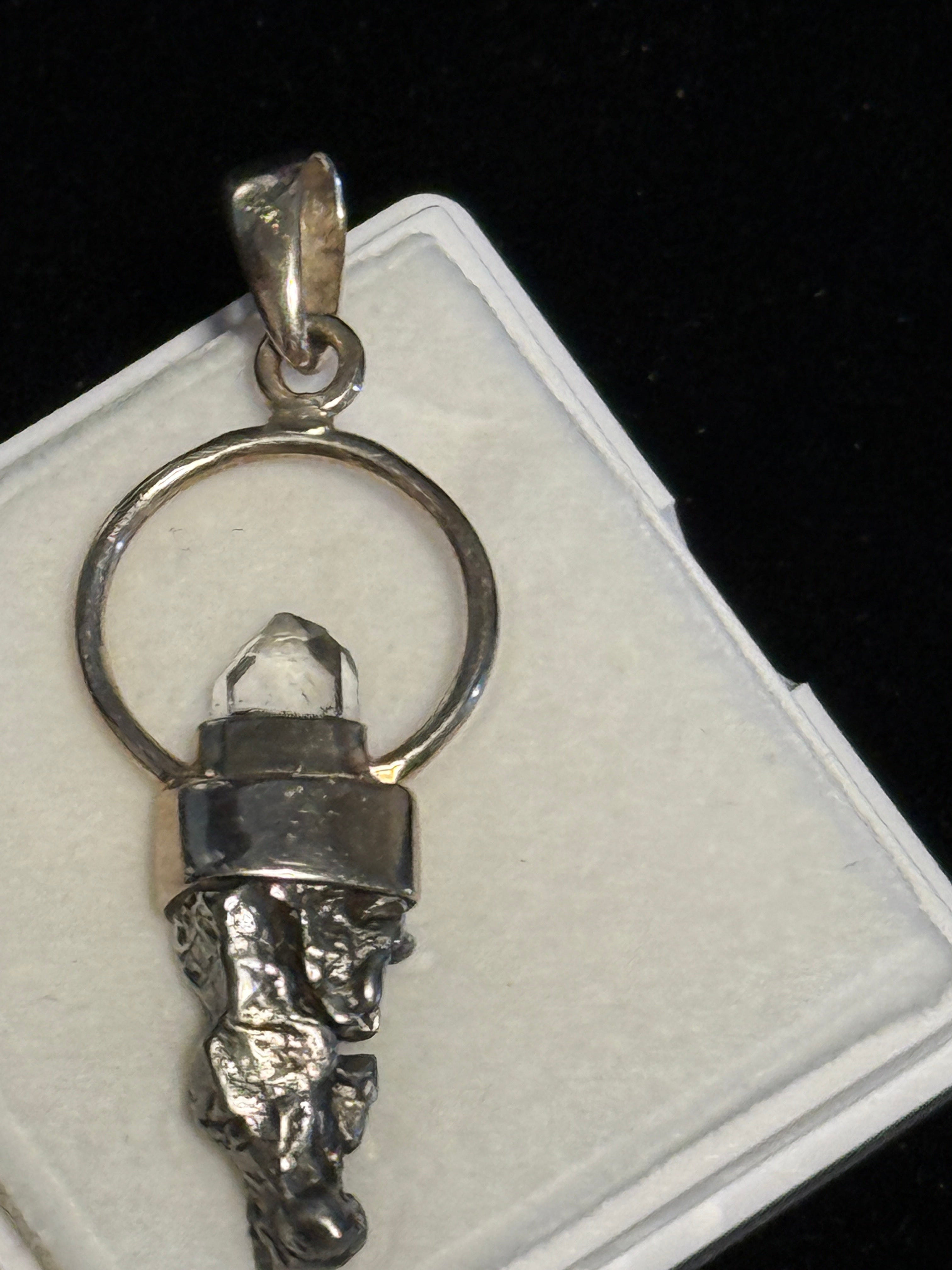 2 Stone Quartz & Campo del Cielo Pendant