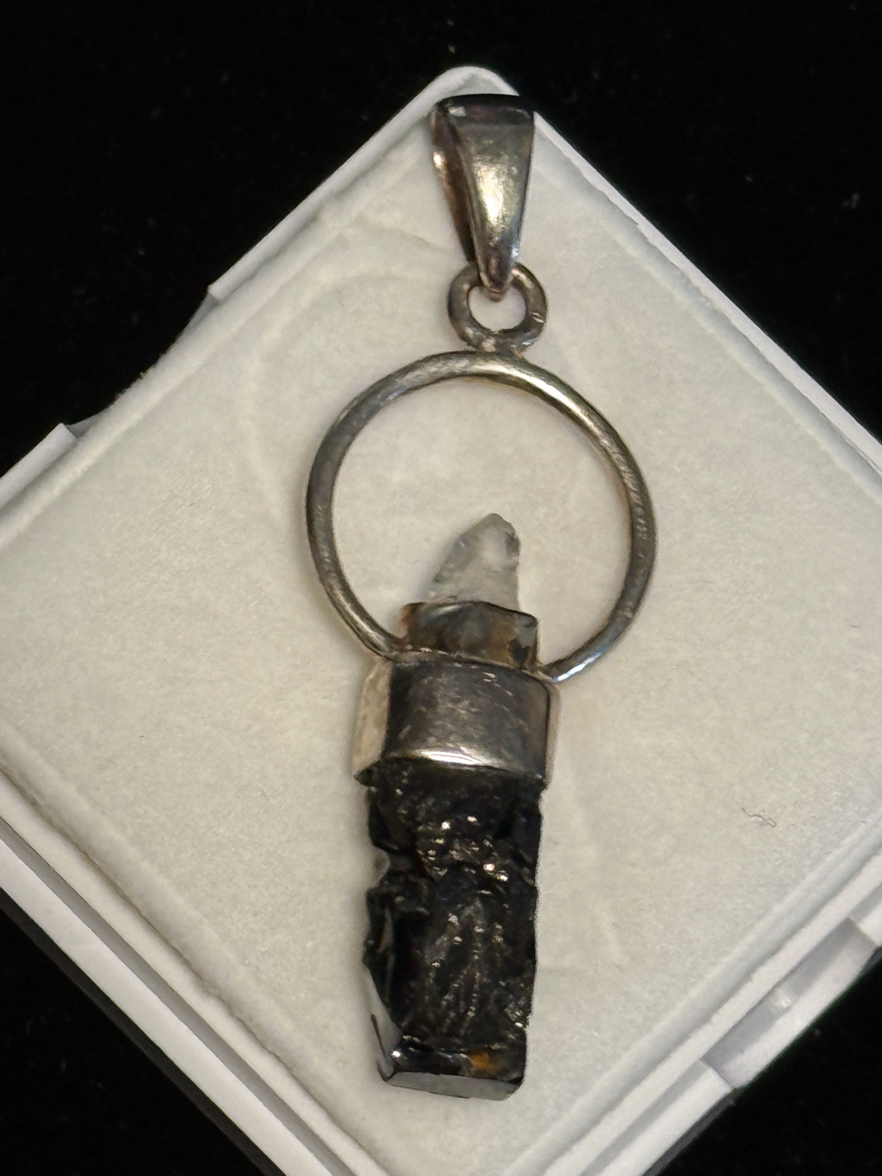 2 Stone Quartz & Shungite Pendant