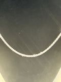 22 inch glitter rope chain sterling silver 3mm