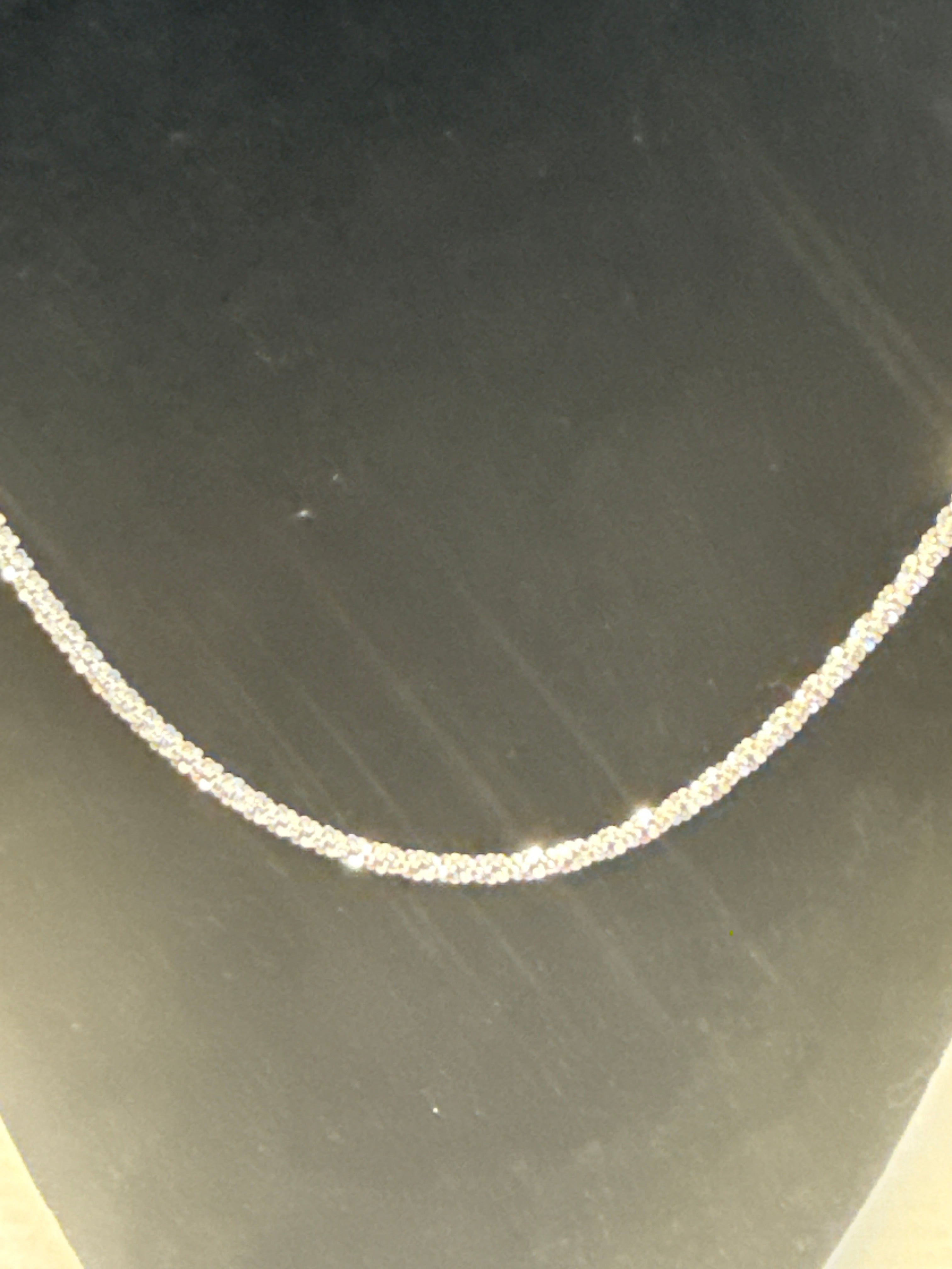 22 inch glitter rope chain sterling silver 3mm