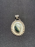 Black-and-white agate pendant in Sterling silver