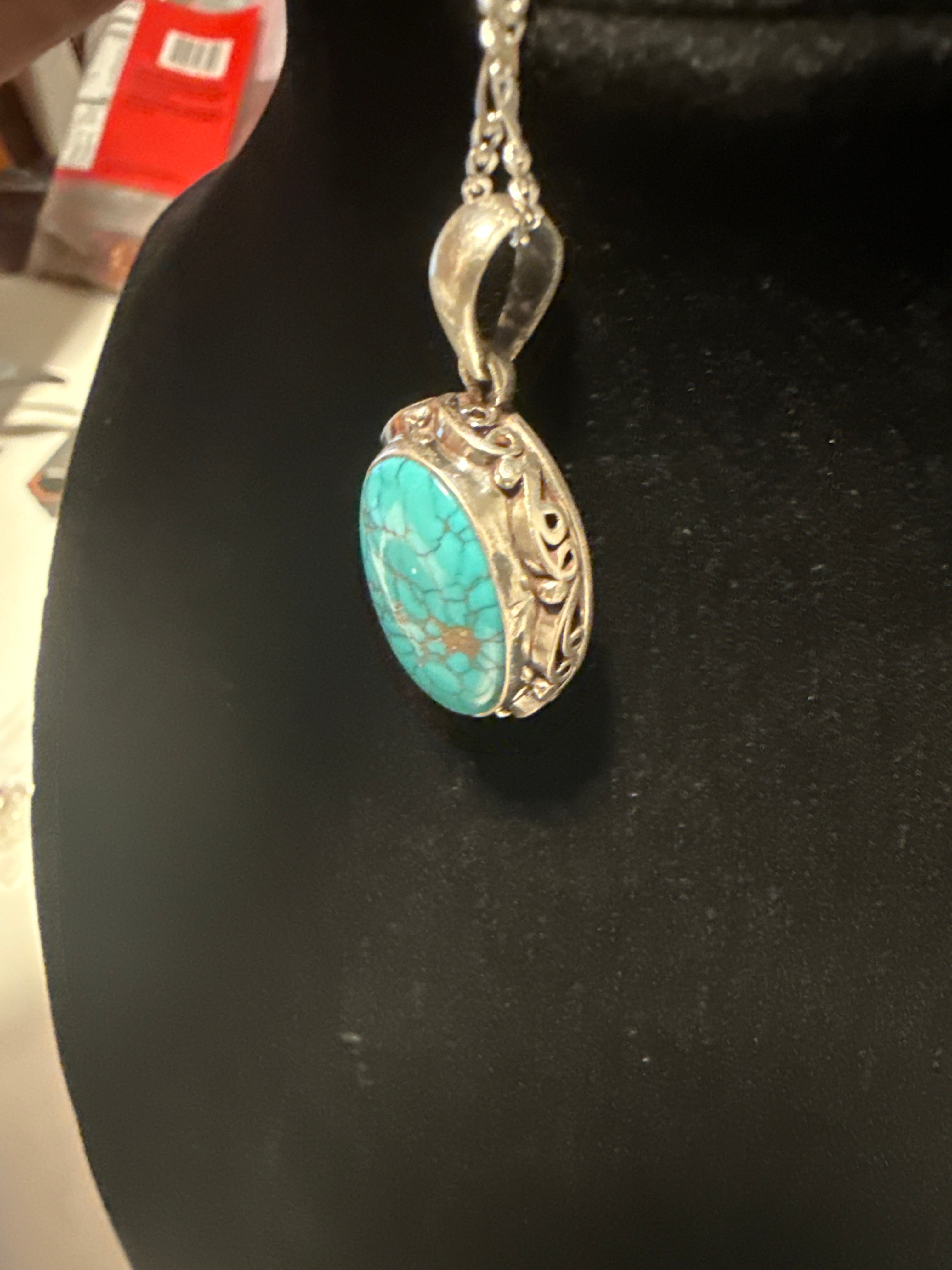 Nevada spiderweb turquoise designer pendant