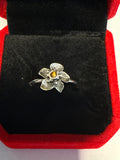 Adjustable toe ring. Lotus flower with tiger eye.