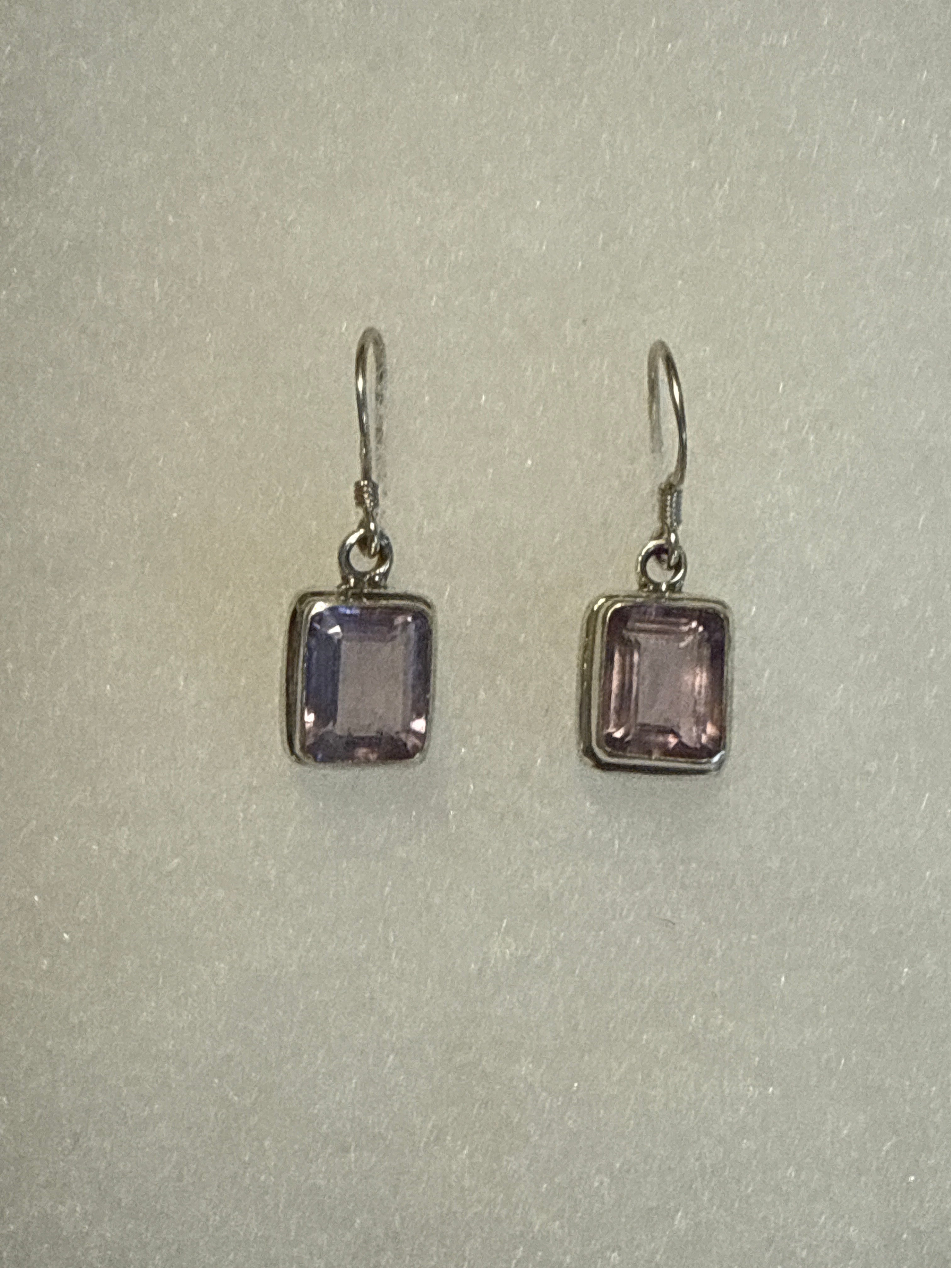 Brazilian amethyst dangle earrings with facet Stones