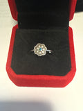Adjustable toe ring with Malachite flower