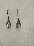 Brilliant Ethiopian cabochon opal earrings